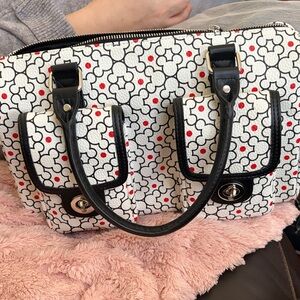 Stylish Disney  Black and White Patterned Handbag